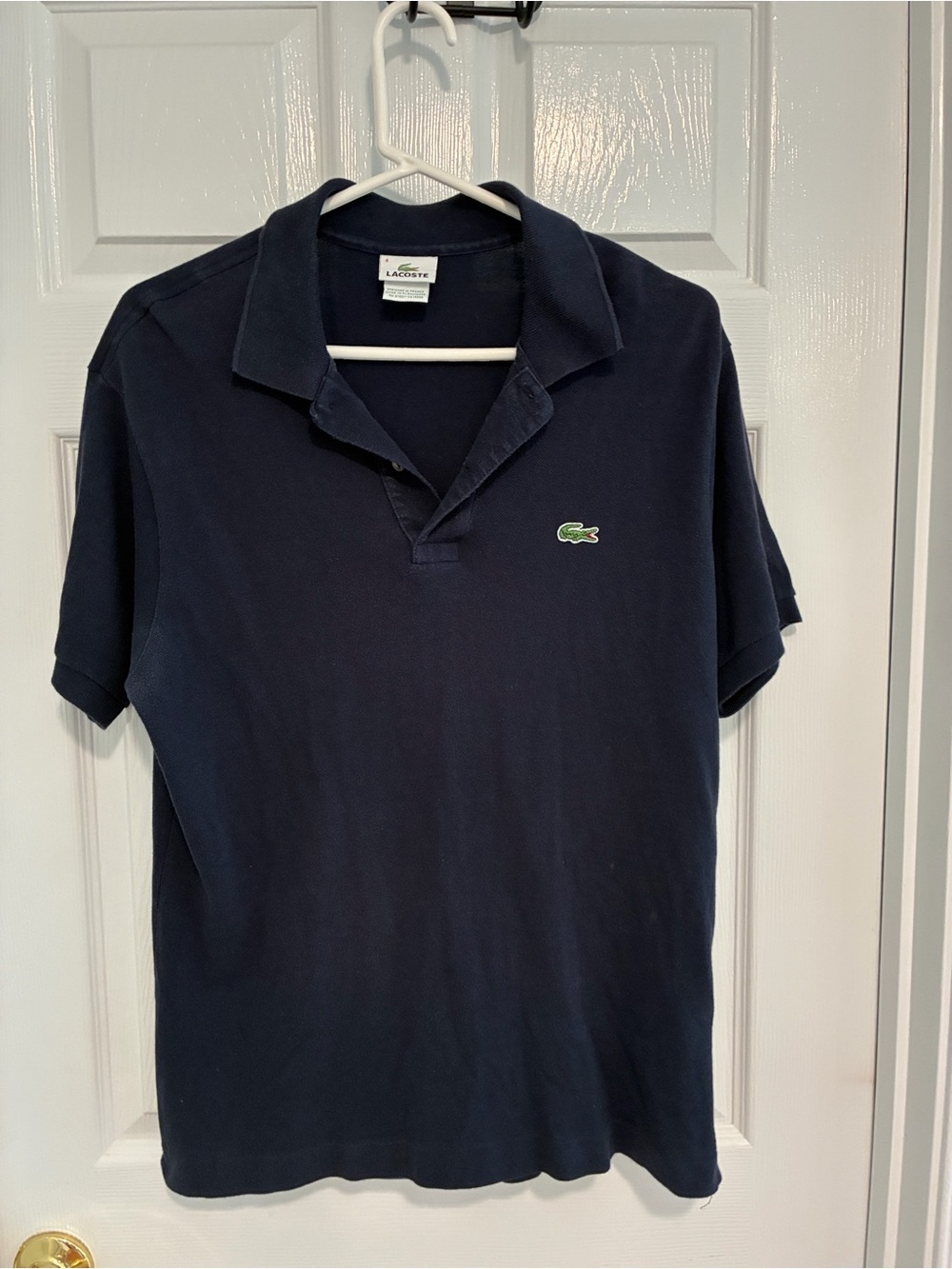 Lacoste Navy Polo with Green Croc Emblem Medium Sz 4 preppy